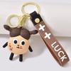 Cute Spirited Away Big Eyes Coal Ball Keychain Exquisite Couple Bag Pendant Car Keychain Gift