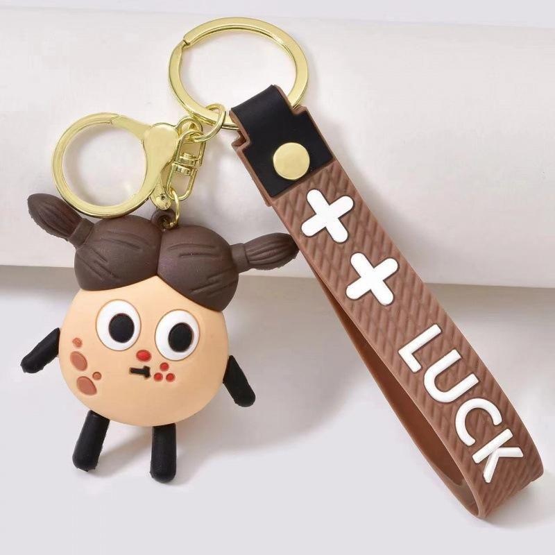 Cute Spirited Away Big Eyes Coal Ball Keychain Exquisite Couple Bag Pendant Car Keychain Gift