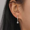 1 Pair Elegant Mini Cubic Synthetic Zirconia Water Drop Dangle Earrings - Sparkling Teardrop Design Party Jewelry, Women Cute Earrings, Daily Wear