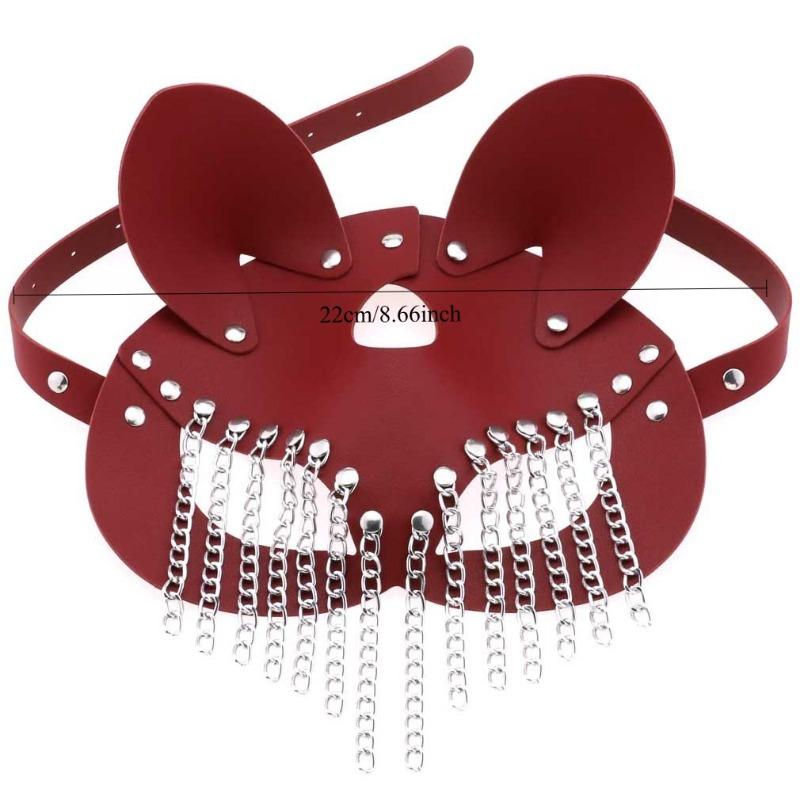 1 шт. Кошачья винтажная маска для глаз с кисточкой на металлической цепочке, регулируемая маска для маскарада из ПУ для вечеринки на Хэллоуин, косплей-декорация