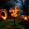Creative Birthday Gift for Friends Dragon Solar Garden Light, Halloween Night Resin Gothic Pumpkin Tabletop Sculpture Office Statue, Medieval Fantasy