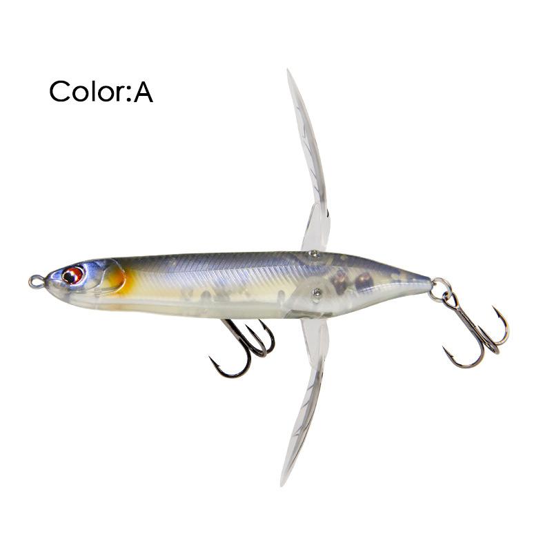 LETOYO Stainless Steel Surface-Action Tractor Lure Artificial Hard Bait Floating Topwater Popper 80mm 66g Dragonfly-Style