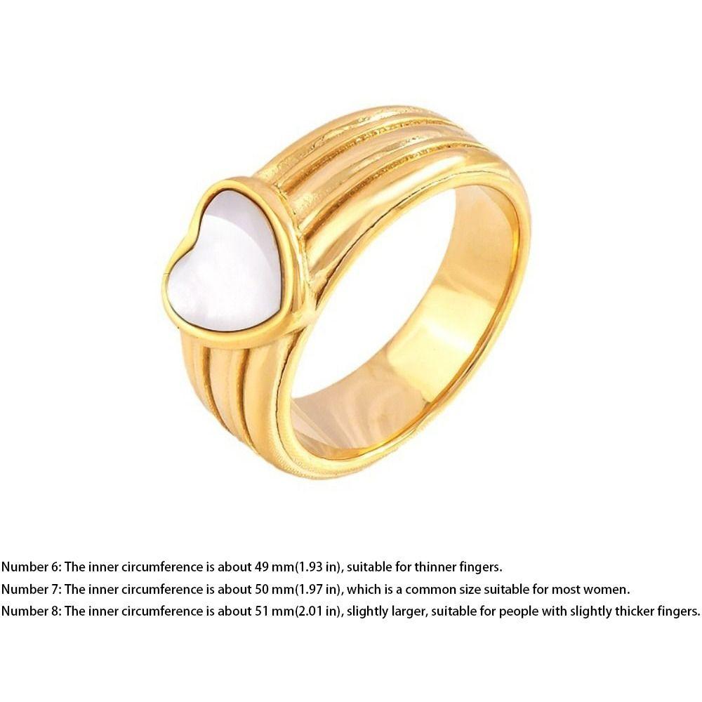 Jewelry Finger Ring Heart-Shaped Shell Ring Simple Heart Ring Girls