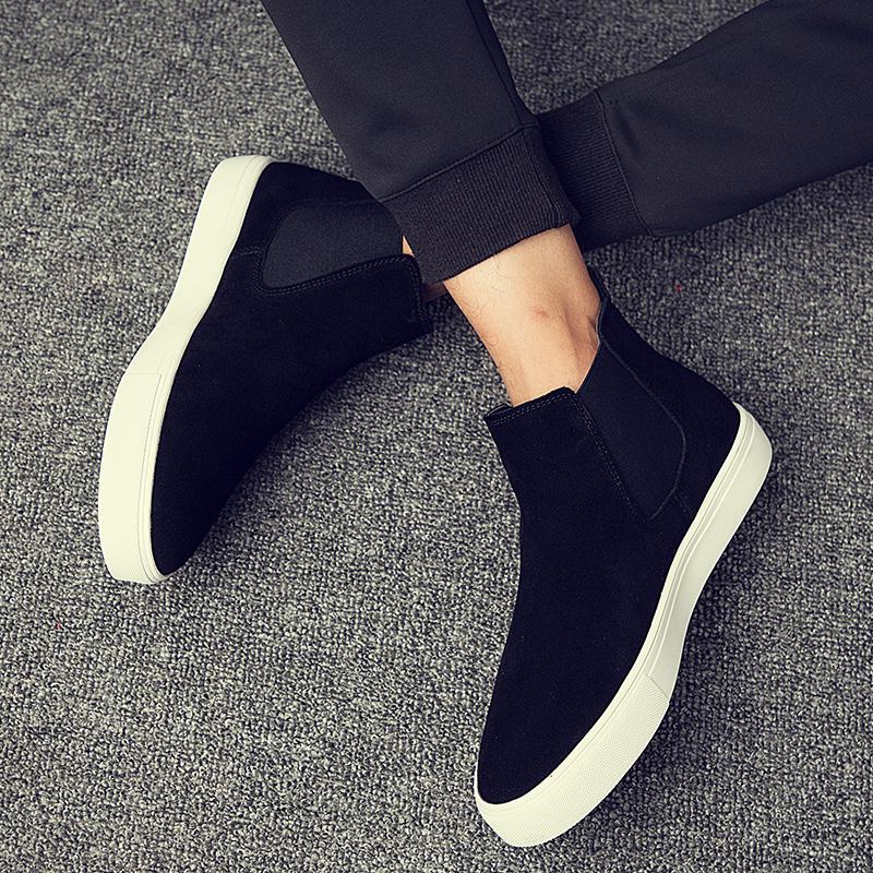 Модные мужские туфли больших размеров класса люкс для вечеринок и банкетов на платформе, удобные туфли на плоской подошве, ботинки челси для молодых джентльменов, мягкие кожаные ботинки