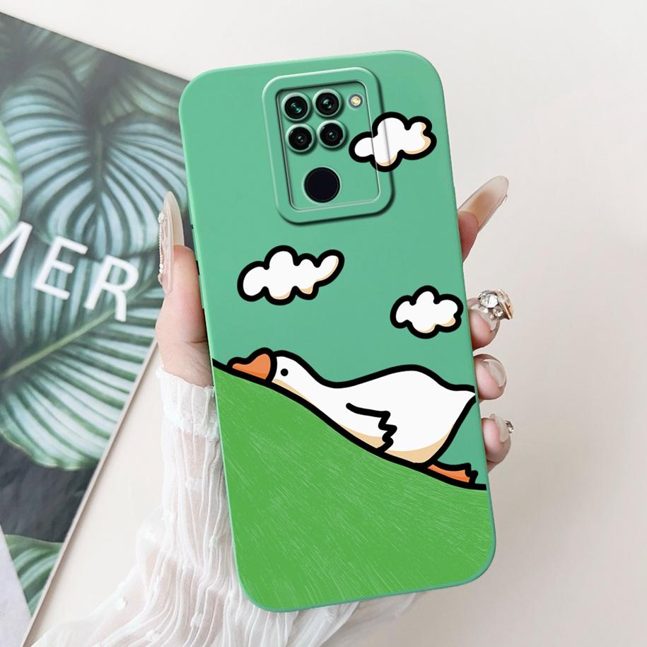 For Xiaomi Redmi Note 9 Case Cute Cartoon Panda Rabbit Liquid Silicone Shockproof Bumper on Xiomi Redmi Note 9 Cover Note9 Funda