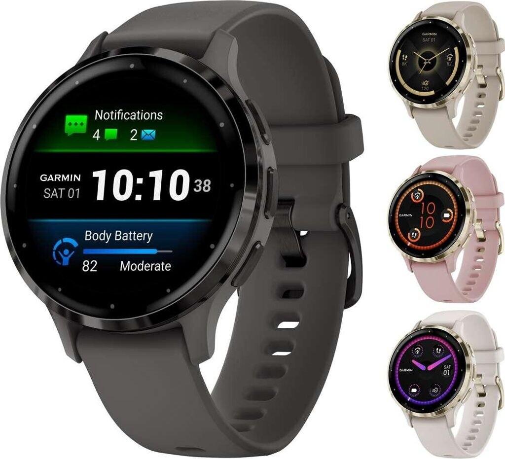 Garmin Venu 3S Kieselgrau/Schiefergrau Silikon-Armband