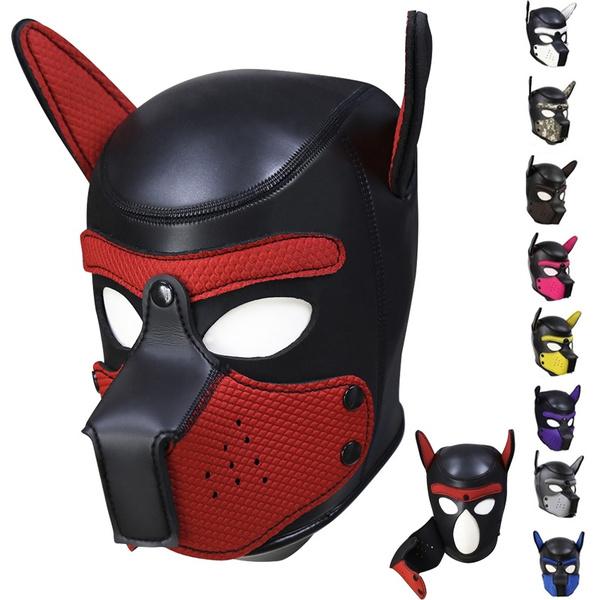 Резиновая маска в форме головы собаки, резиновая маска в форме головы дьявола для влюбленной пары в косплей