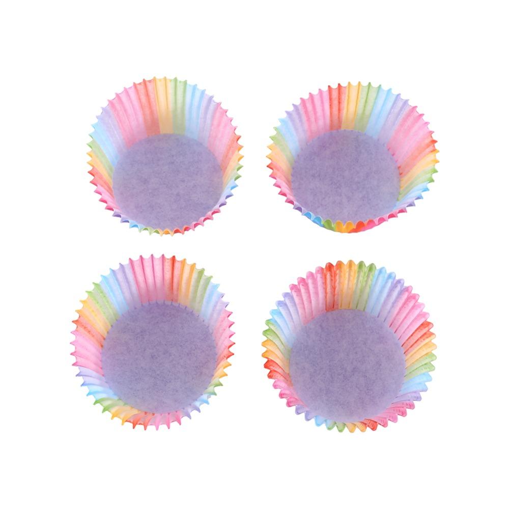 Rainbow Color Colorful Cupcake Liners Greaseproof Nonstick Cake Molds Cake Baking