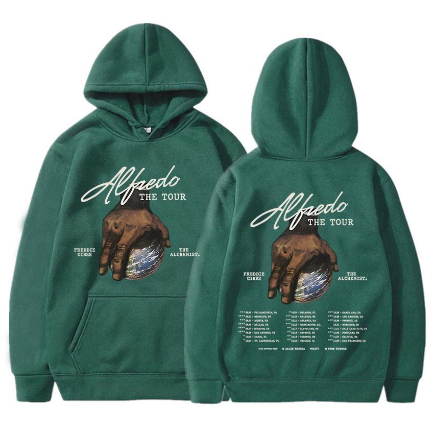 Толстовки Freddie Gibbs ALFREDO Tour Осень/Зима Свободные Толстовки с Капюшоном для Мужчин Теплый Флис Мужские Женские Пуловеры Уличная Одежда