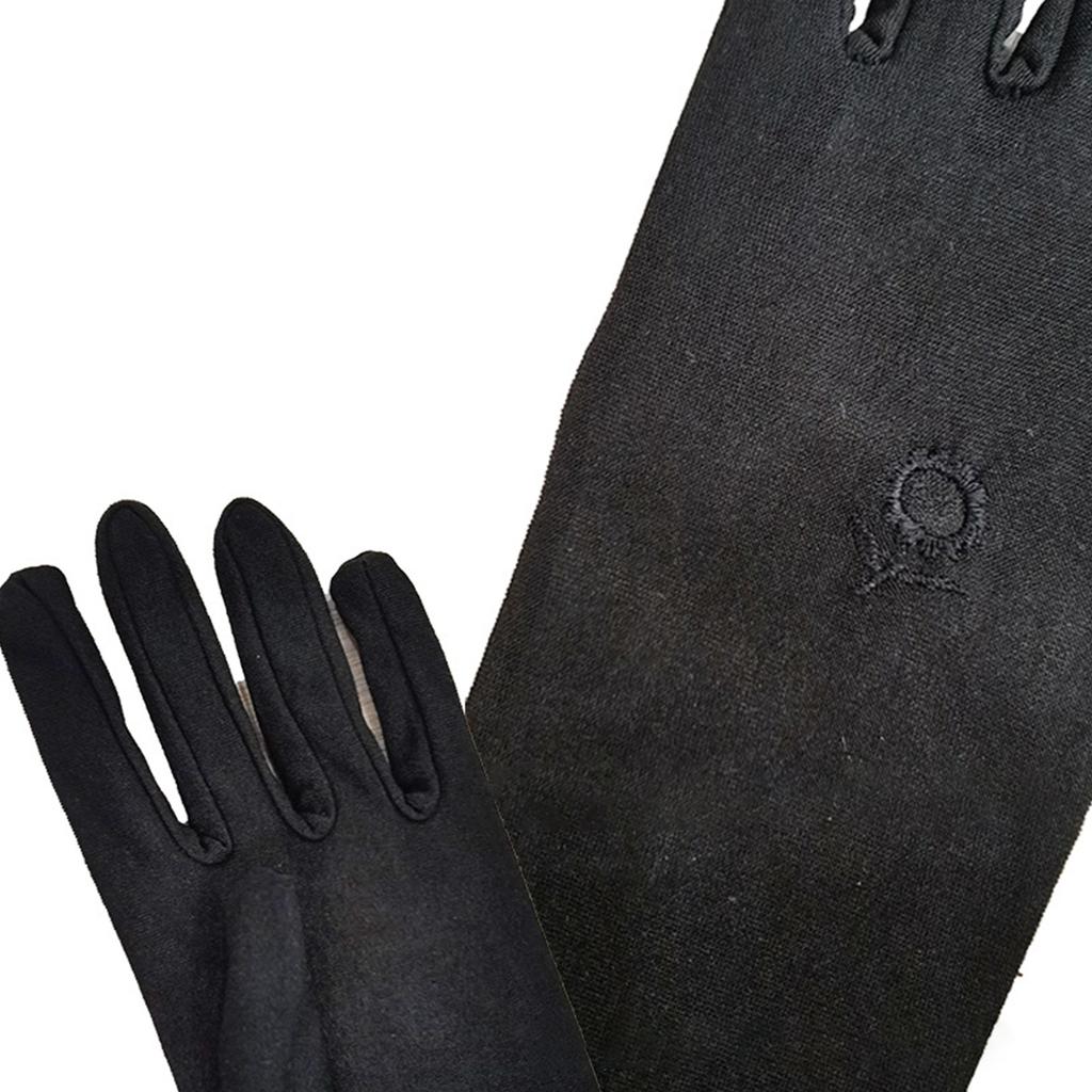 Muslim Arab Black Gloves for Women Sunproof Arm Cover Embroidery Long Arm Sleeves Full Finger Arabian Hijab Hand Gloves