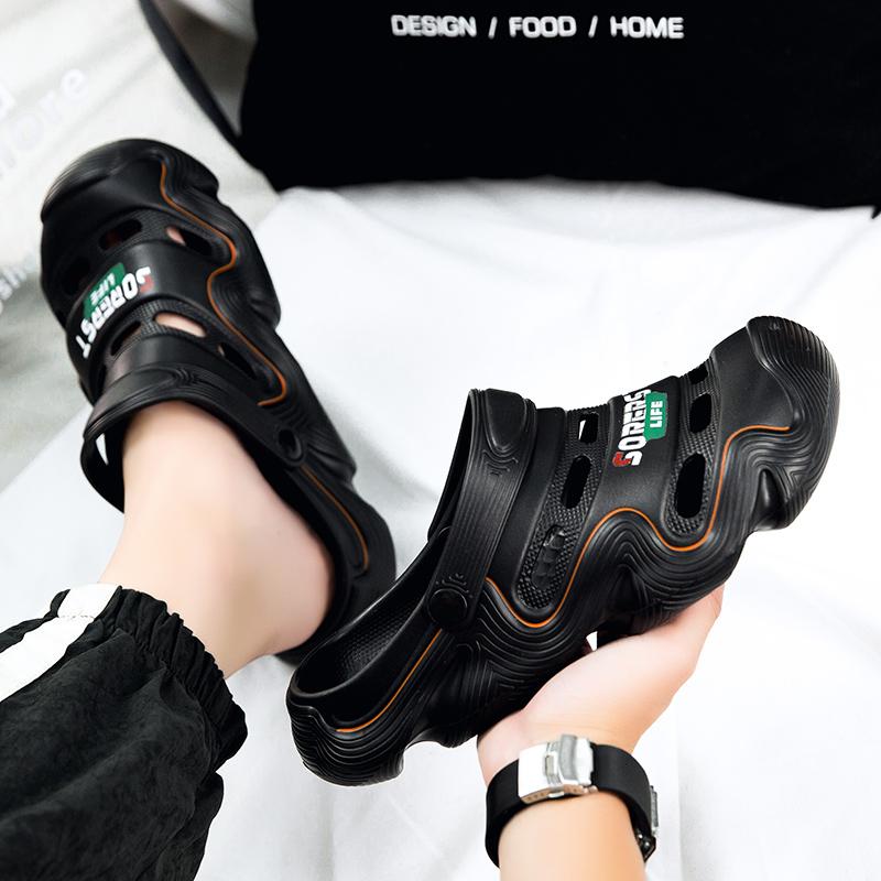 Быстросохнущие однотонные мужские сандалии из ЭВА, модные, легкие, для путешествий, пляжная обувь, повседневные мужские тапочки