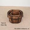 Carbonized Solid Wood Planter: Succulent & Flower Pot for Balcony or Home Decor, Antiseptic Wooden Retro Barrel Design.