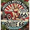 Ретро Металлическая Вывеска Route 66 Винтажное Алюминиевое Настенное Искусство Декор для Гаража Мужской Уголок Бар 8x12 Дюймов