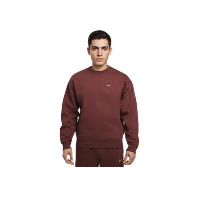 Nike Solo Swoosh Круглый вырез Удобная повседневная флисовая толстовка с длинным рукавом Мужская толстовка Коричневый Белый DX1361-231