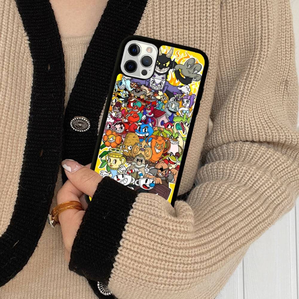 Anime Cuphead Cartoon Phone Case For IPhone 17 16 15 14 13 Plus 12 11 Pro Max PC+TPU Cases Back Cover