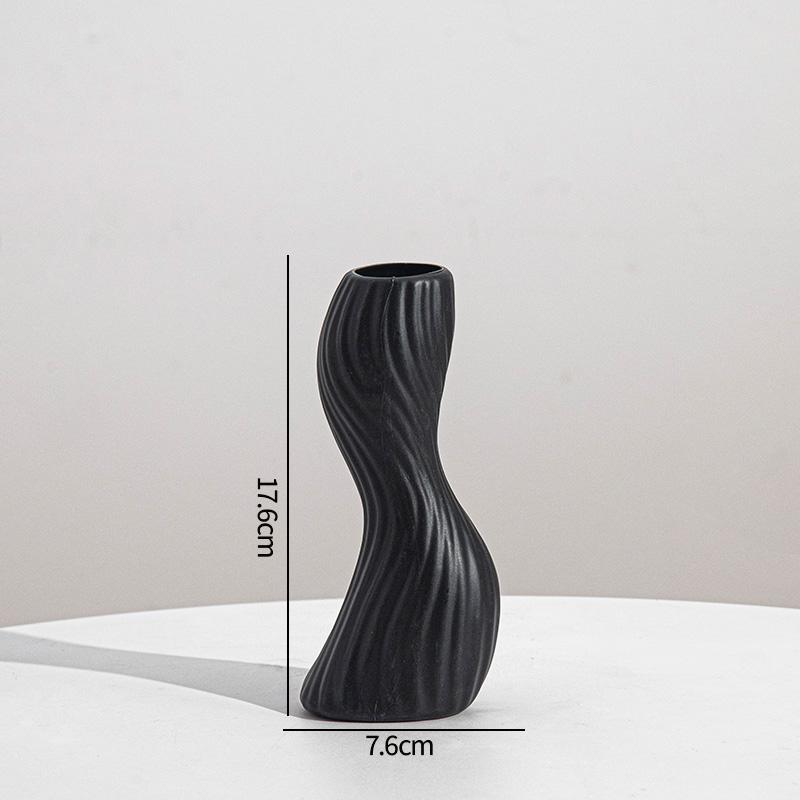 Ceramic Small Vases Desktop Room Ornament Home Living Room Porch Decoration Dry Hydroponics Flower Vase Modern Minimalist Decor