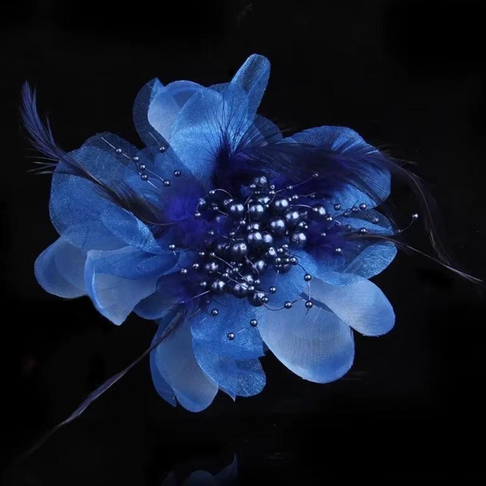 Large Women's Corsage Solid Color Lapel Pin Fashion Feather Fabric