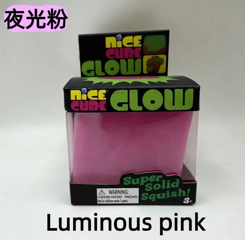Новый Schylling Nice Cube Сквиши Игрушка-антистресс Светящаяся в темноте Медленный отскок Сенсорная Блестящая Снятие напряжения для взрослых Подарки
