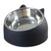 Миска для кошек из нержавеющей стали, миска для собак, двойная миска для защиты шейного отдела позвоночника, миска для кошек с косым ртом, товары для собак и кошек