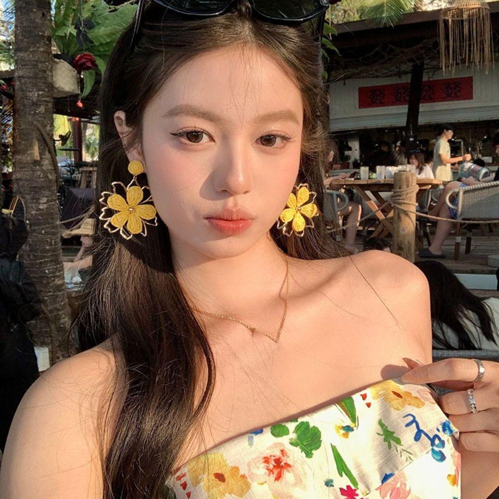 Handmade Bohemian Earrings Summer Women Jewelry Colorful Flower Earrings Gifts