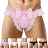 Satin Men Sissy Seethrough Panties Bikini Gstring Thong Briefs Sexy Underwear Emulation Silk Lace