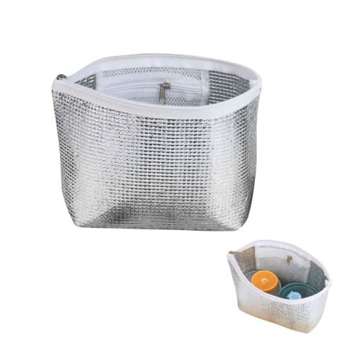 Large Capacity Insulated Lunch Bag with Ice Pack Pocket, Foldable, Aluminum Reinforced Zipper, Keeps Food Cold and Warm for Long Hours, Perfect for Ri