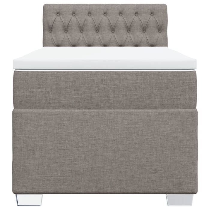 Maison Exclusive - Sommier à lattes de lit avec matelas Taupe 100x200 cm Tissu