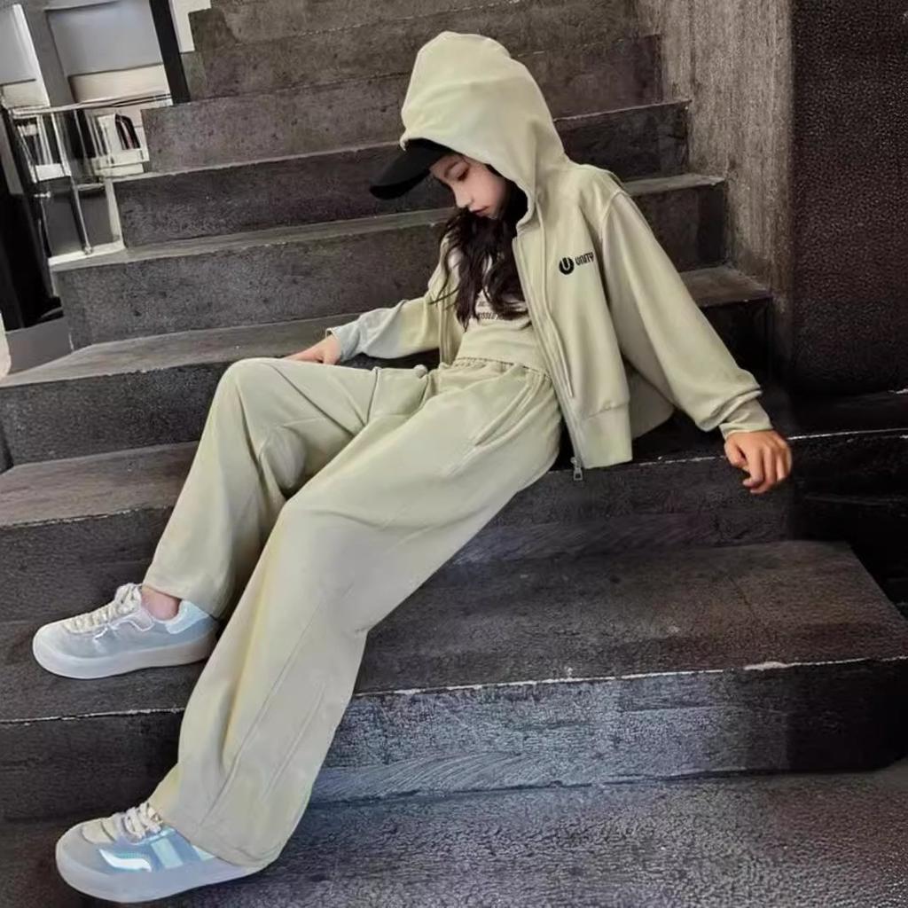 Костюм-свитер для девочек, весенне-осенние детские спортивные повседневные брюки, модный летний костюм-двойка для девочек и взрослых