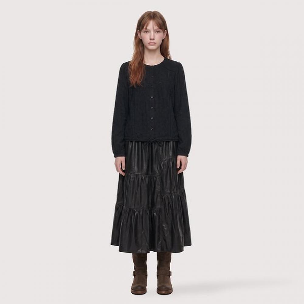 Thursday Island Fake Leather Tiered Skirt T266msk140w