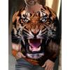 Tiger Graphic Men's Long Sleeve T-shirt Men Clothing Casual Top Tee Shirt Fashion Animal 3D Full Printing Streetwear