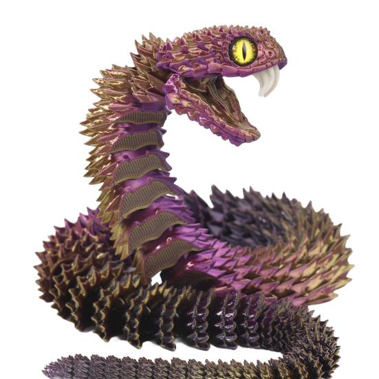 3D-печатная шарнирная змея, гибкая змея, украшение с зубами, игрушка для снятия стресса с домашнего питомца, декор для домашнего офиса