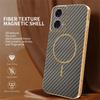 Phone Case For Motorola Moto G24 4G/E14 4G/G04 4G/G04s 4G/G24 Power Carbon Fiber Textured Electroplated TPU Back Cover