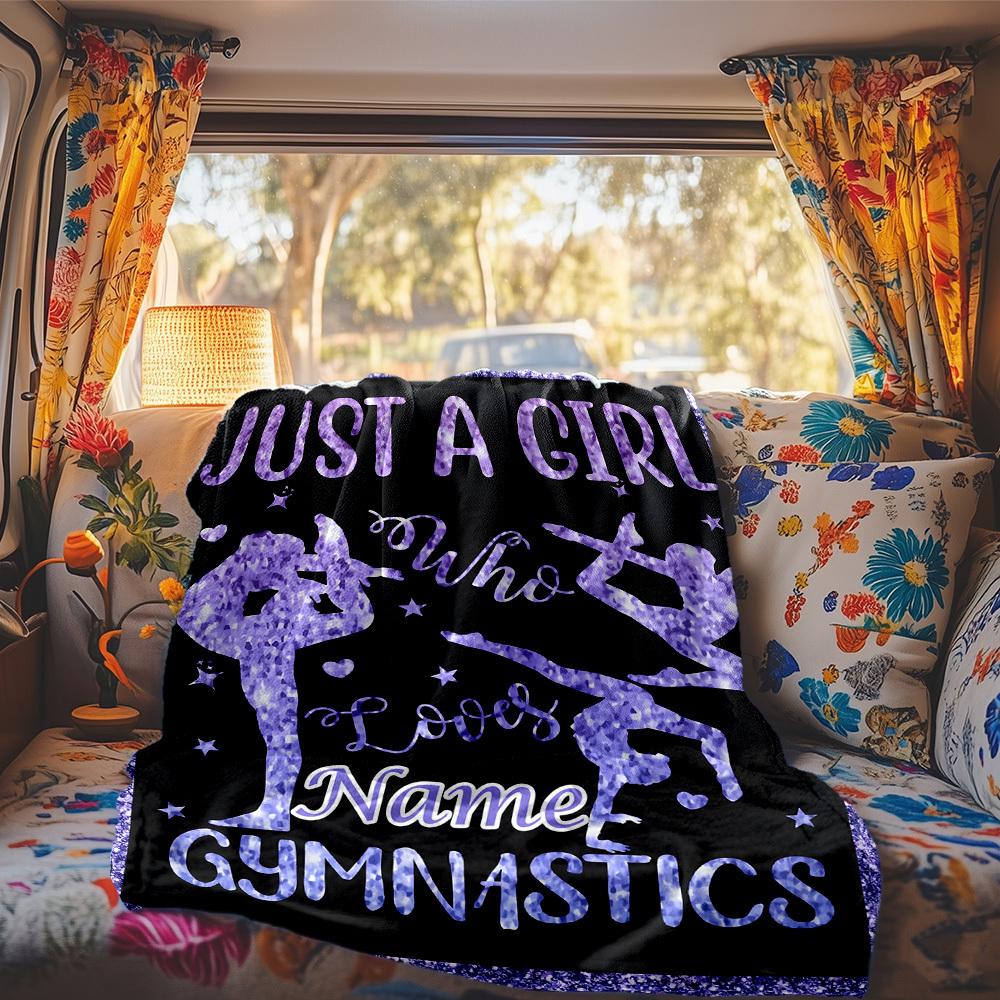 Gymnastics Lover Personalized Name Customize Your Name Rv Blanket Cozy Soft Lightweight Allseason Multipurpose Blanket For Travel Camping Picnics Sofa