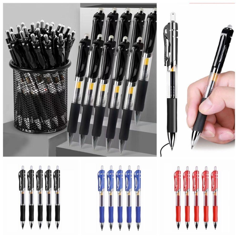 5 шт. Черная Синяя Красная Ручка-счетчик с чернилами для подписи Гладкое письмо Нажимная ручка Студент