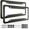Черные рамки для номерных знаков - 2 шт. Алюминиевые держатели для номерных знаков автомобиля спереди и сзади, Сверхмощный кронштейн с крепежным оборудованием, Колпачки для винтов, Виброзащитные накладки