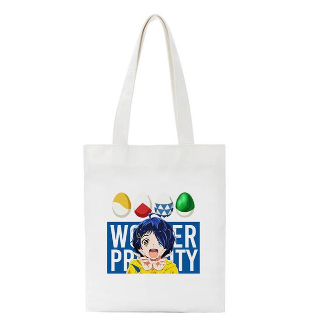 Kawaii сумка для покупок Wonder Egg Priority Ai Ohto с принтом аниме белая сумка-тоут женская сумка на плечо в стиле Харадзюку Холщовая сумка