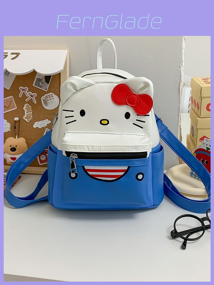 Hello Kitty Girls Mini Backpack With Cartoon Pu Material For Casual Daily Use