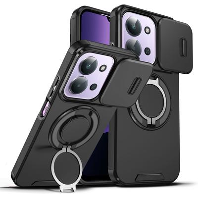 Чехол для Redmi Note 13 Pro Чехол для Redmi Note 13 Pro + 5G Магнитное кольцо Бронированный Слайдер для камеры Чехол для беспроводной зарядки Magsafe
