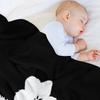 Flower Tops Silhouette Black and White Throw Blanket Multi-Purpose Polar for babies Camping Blankets