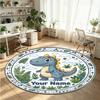 Mandala Ornament (513) Theme Round Crystal Velvet Rug Custom Name Text Personalized Floor Mat Home Decor Non Slip Crystal Carpet