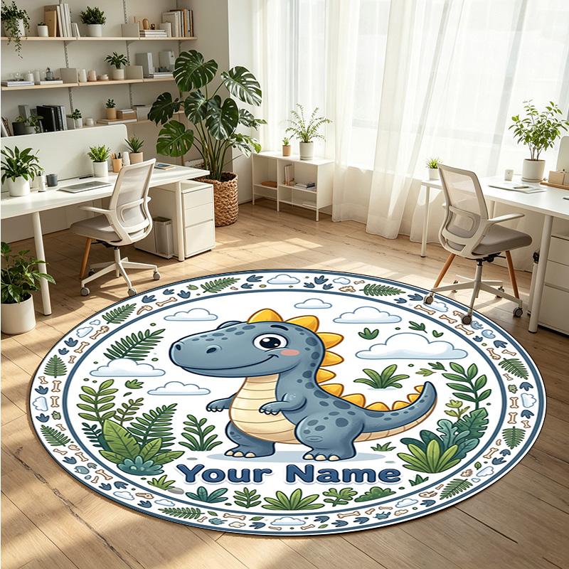 Mandala Ornament (513) Theme Round Crystal Velvet Rug Custom Name Text Personalized Floor Mat Home Decor Non Slip Crystal Carpet