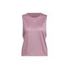 Logo Mesh Breathable Round Neck Sleeveless Vest Women Tops Pink IJ5243