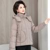Осенне-зимняя короткая хлопковая куртка с капюшоном для женщин среднего и пожилого возраста, свободная теплая куртка, одежда для мамы