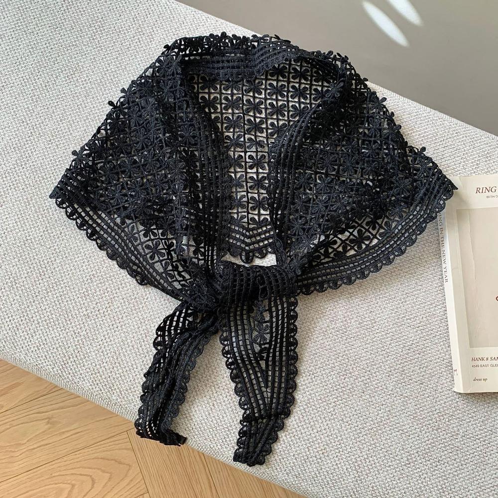 Embroidered Lace Headband Floral Printed Skirt Curtain Elegant Lace Triangle Scarf Ladies