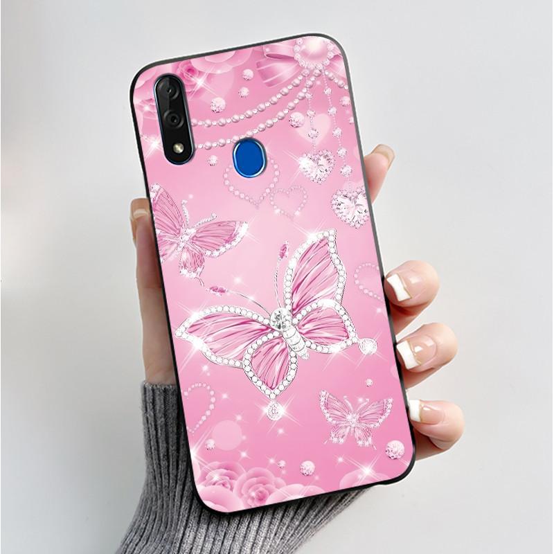 Чехол с рисунком для ZTE Blade V10 Fundas Ударопрочный Coque Capa Мягкий силиконовый Черный корпус Милый цветочный мультяшный чехол
