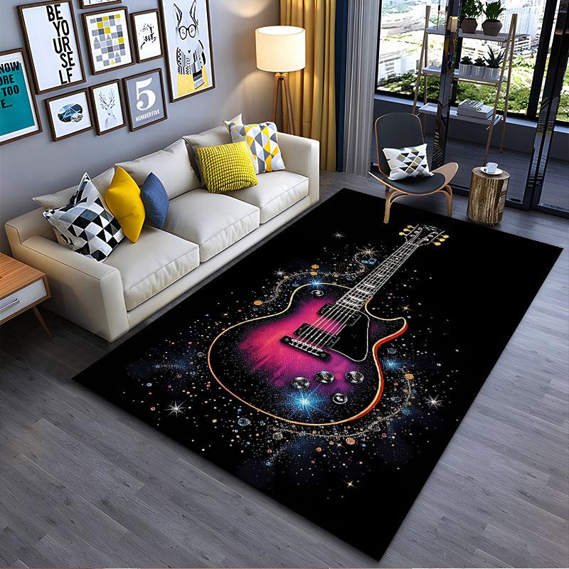 Electric Guitar Galaxy Design suitable as a non-slip mat for the living room or bedroom sofa