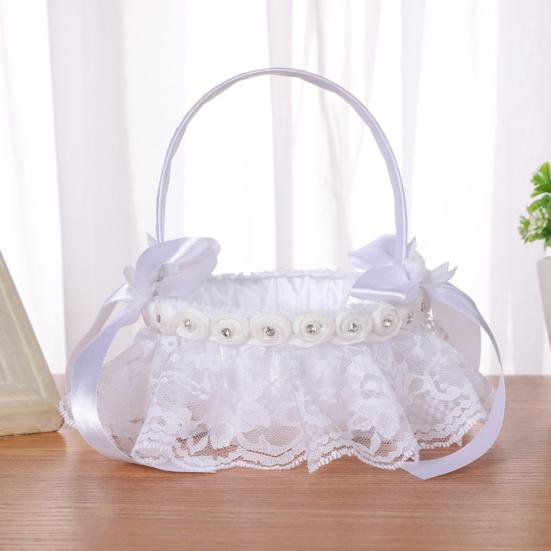 Декоративная корзина с цветами Привлекательная романтическая свадебная корзина с цветами для девочек Свадебные принадлежности