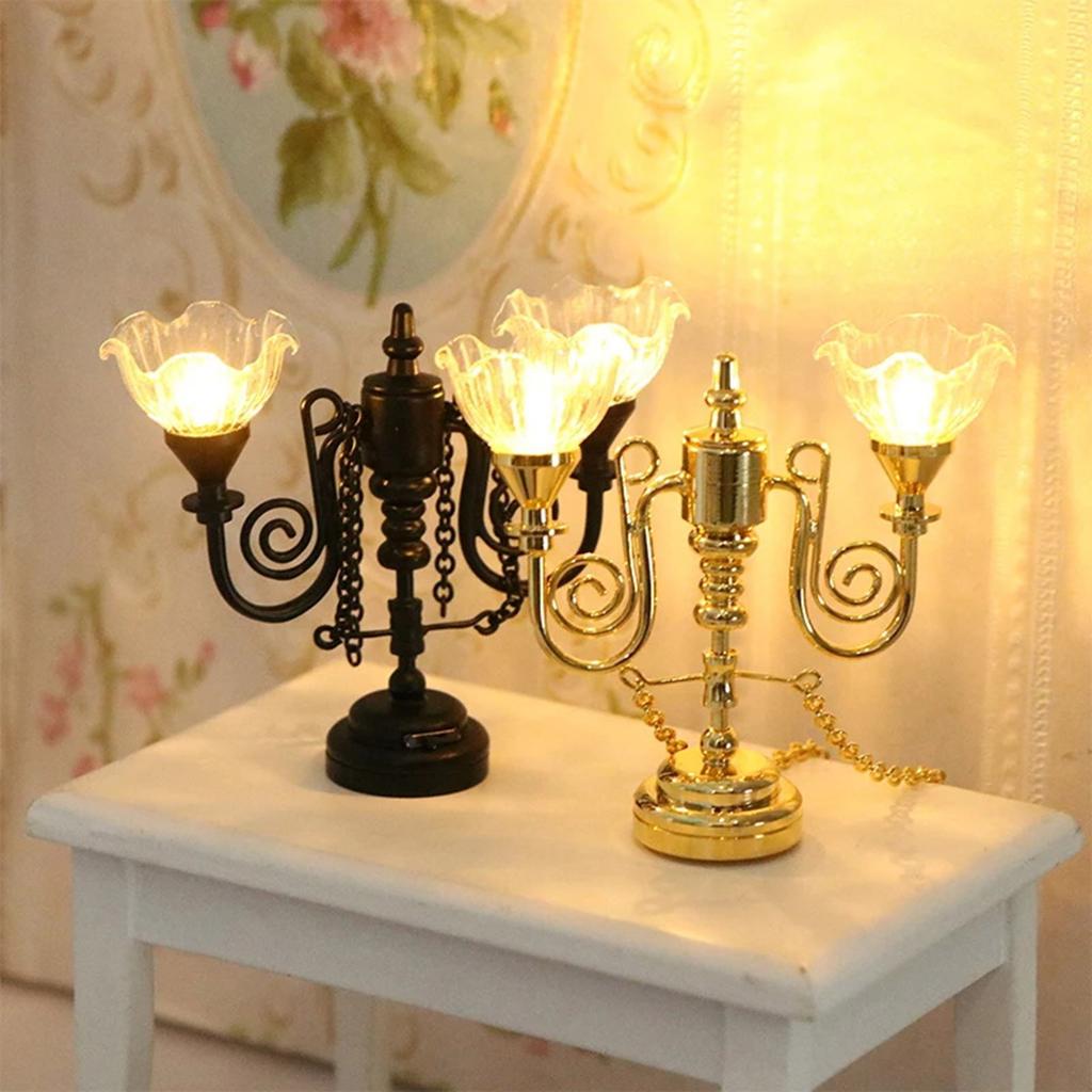 1/12 Scale Dollhouses Chandelier Miniature Furniture Pretend Play for Kids Doll House Furniture Model for Dollhouses