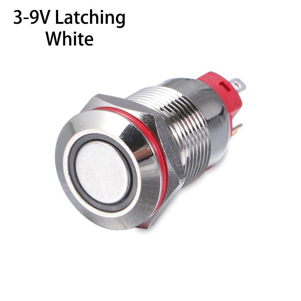 Waterproof Push 3V 5V 9V 12V 24V 110V 220V LED 12mm Metal Button Switch Momentary/Latching