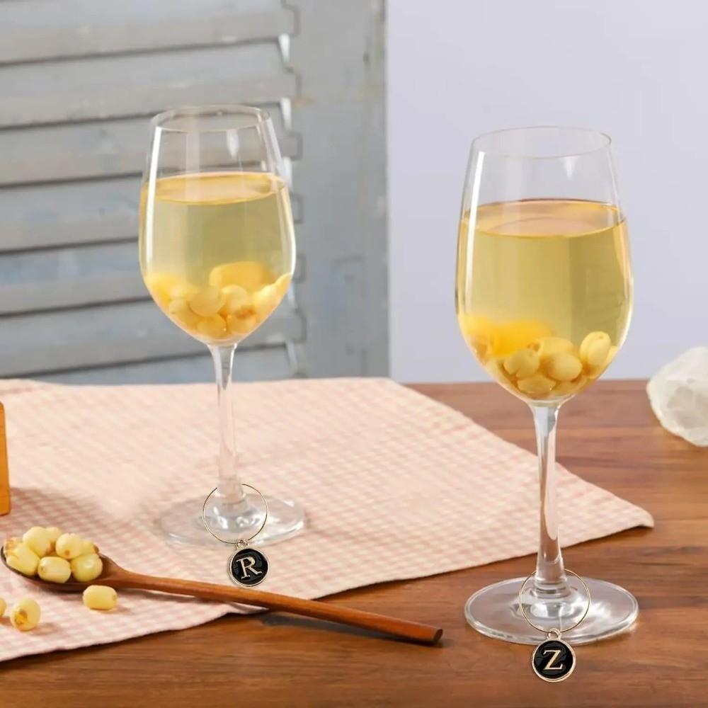 26 шт. Металлические маркеры для бокалов Подвески с буквами Обручи для бокалов Декор для свадебной вечеринки